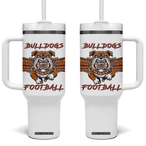 Bulldog Football Lover Tumbler With Handle Midwest Game Day Lifestyle TS12 One Size: 40 oz White Print Your Wear