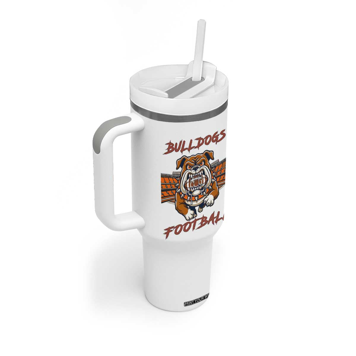 Bulldog Football Lover Tumbler With Handle Midwest Game Day Lifestyle TS12 Print Your Wear