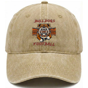 Bulldog Football Lover Washed Cotton Baseball Cap Midwest Game Day Lifestyle TS12 Print Your Wear