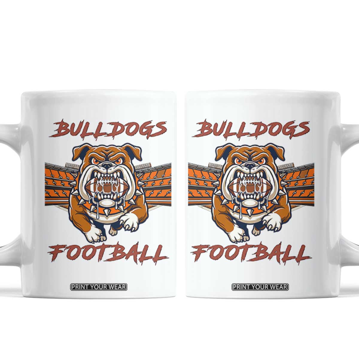 Bulldog Football Lover Coffee Mug Midwest Game Day Lifestyle TS12 White Print Your Wear
