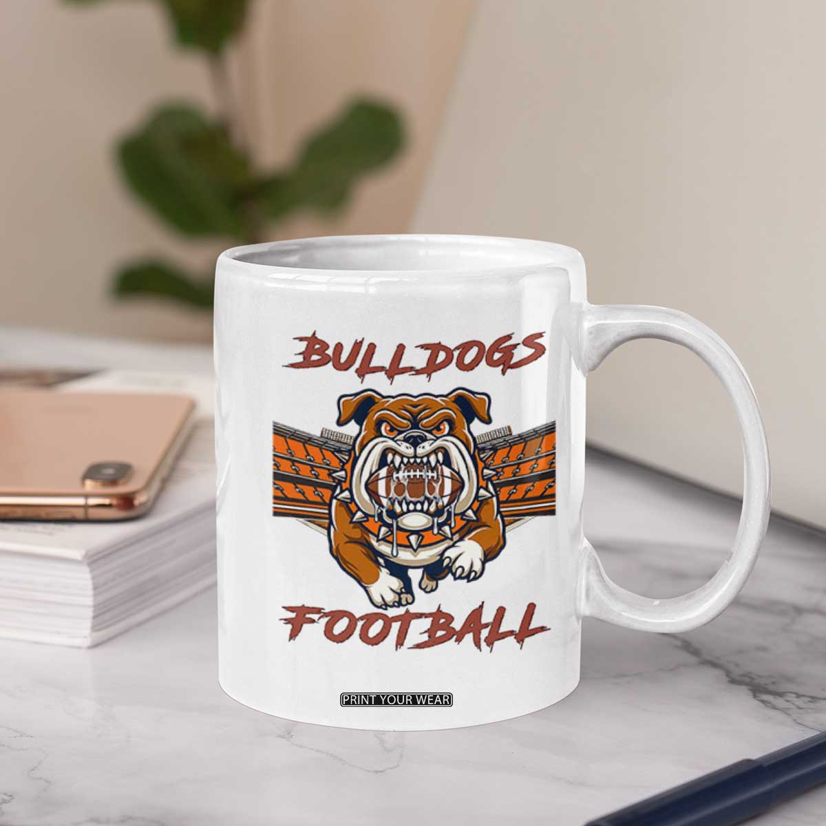 Bulldog Football Lover Coffee Mug Midwest Game Day Lifestyle TS12 Print Your Wear
