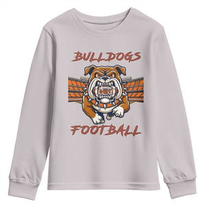Bulldog Football Lover Youth Sweatshirt Midwest Game Day Lifestyle TS12 Ice Gray Print Your Wear