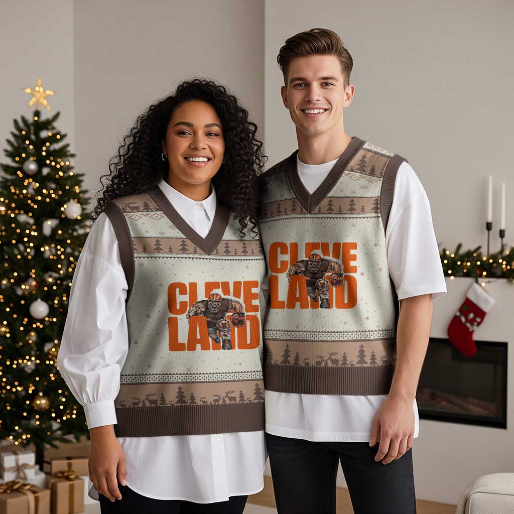 CFBB Midwest Football Player Gift V-Neck Knit Sweater Vest TS12 Mocha Mousse Print Your Wear