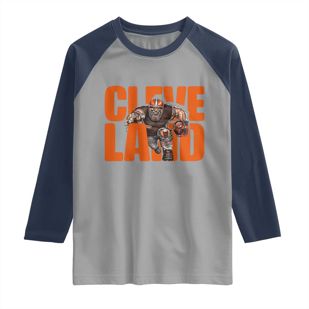 CFBB Midwest Football Player Gift Raglan Shirt TS12 Sport Gray Navy Print Your Wear