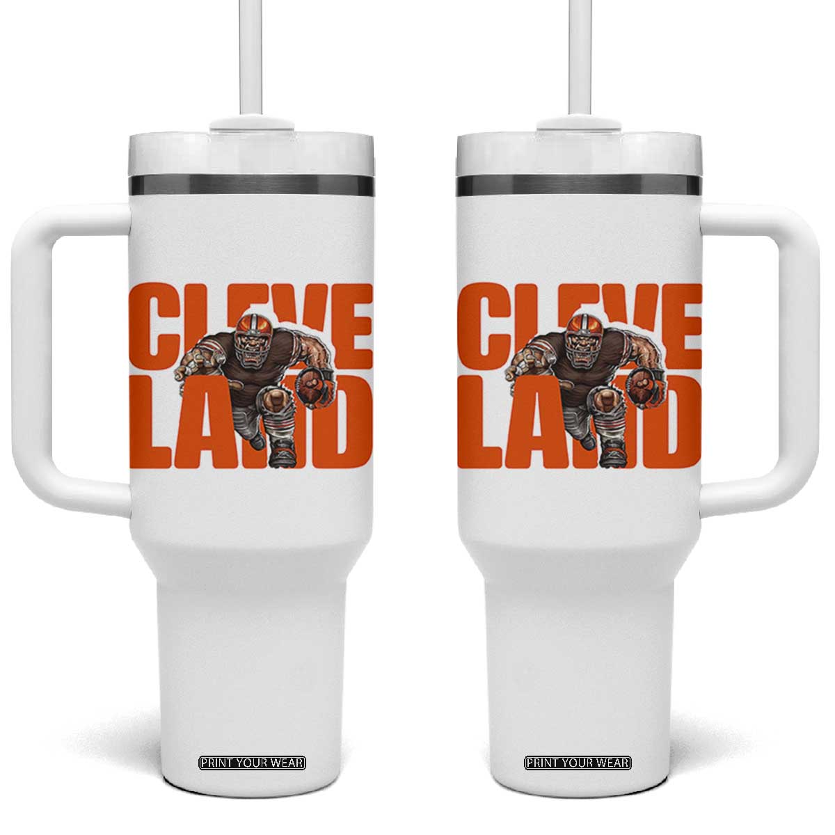 CFBB Midwest Football Player Gift Tumbler With Handle TS12 One Size: 40 oz White Print Your Wear