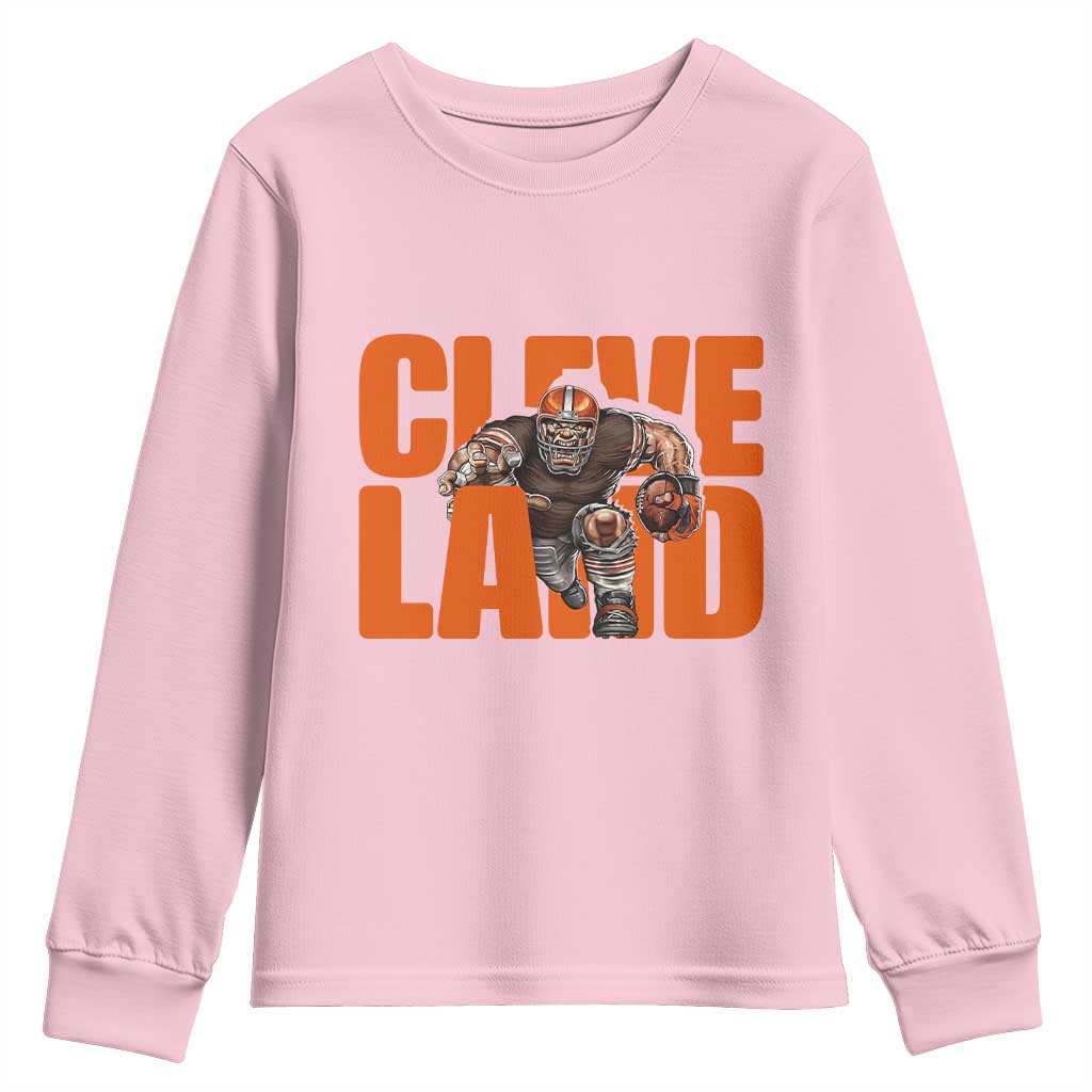 CFBB Midwest Football Player Gift Youth Sweatshirt TS12 Light Pink Print Your Wear