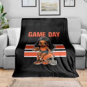 Funny Game Day Cute Girl Throw Blanket Midwest Football Player Gift TS12 Print Your Wear