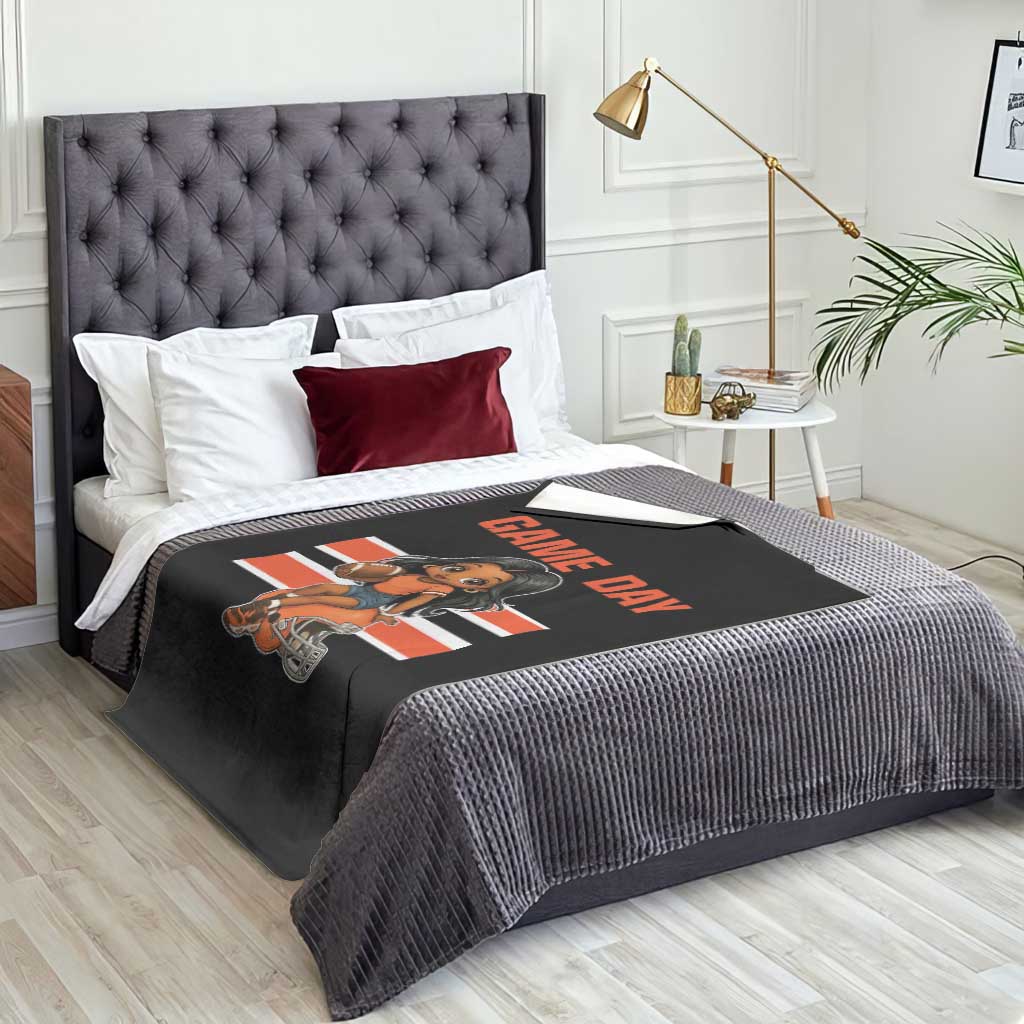 Funny Game Day Cute Girl Throw Blanket Midwest Football Player Gift TS12 Print Your Wear