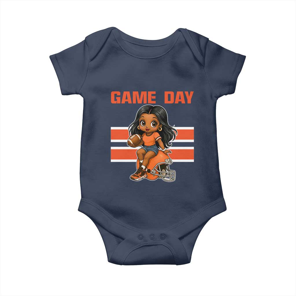 Funny Game Day Cute Girl Baby Onesie Midwest Football Player Gift TS12 Navy Print Your Wear