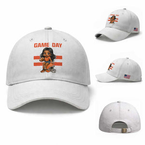 Funny Game Day Cute Girl Baseball Cap Midwest Football Player Gift TS12 Baseball Cap Universal Fit White Print Your Wear
