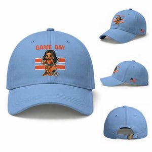 Funny Game Day Cute Girl Baseball Cap Midwest Football Player Gift TS12 Baseball Cap Universal Fit Light Blue Print Your Wear