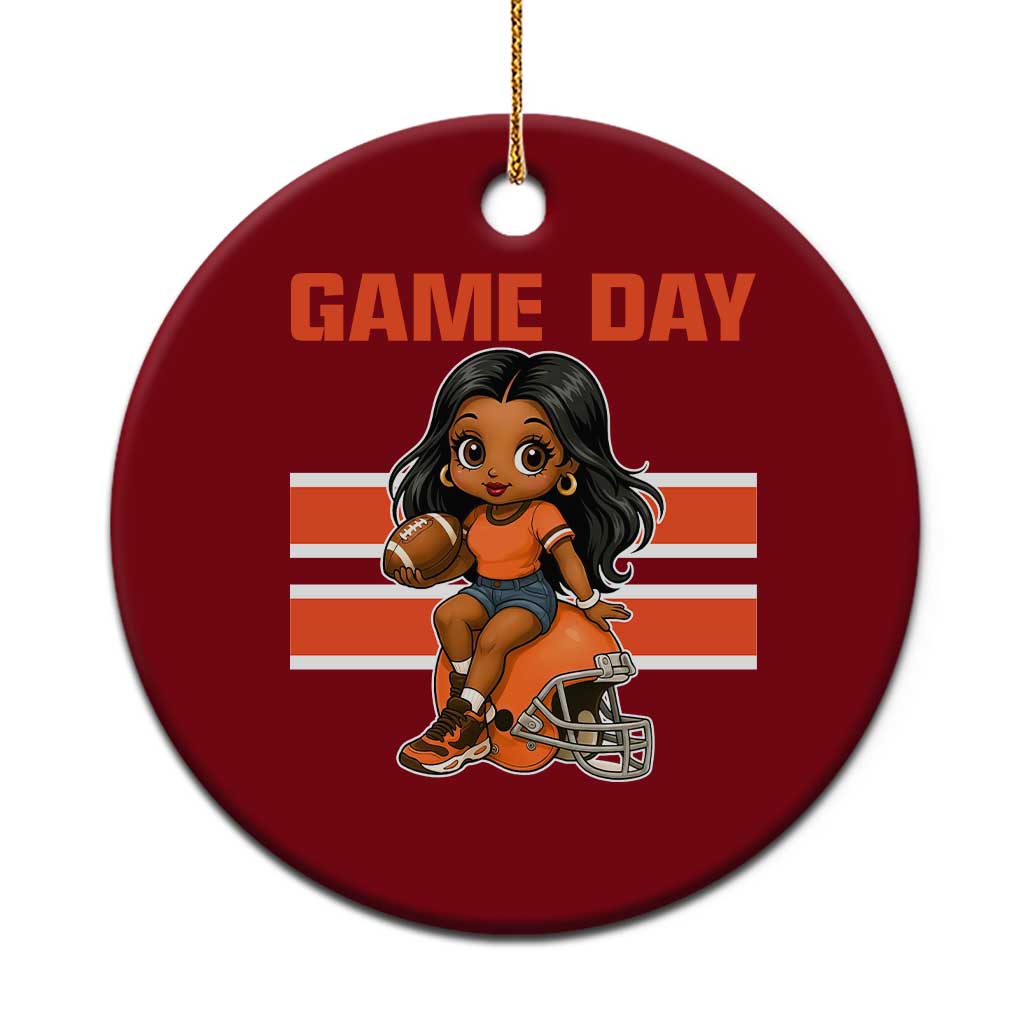 Funny Game Day Cute Girl Ceramic Ornament Midwest Football Player Gift TS12 1pc Red Print Your Wear