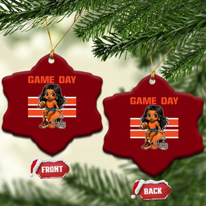 Funny Game Day Cute Girl Ceramic Ornament Midwest Football Player Gift TS12 Print Your Wear
