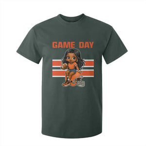 Funny Game Day Cute Girl T Shirt For Kid Midwest Football Player Gift TS12 Dark Forest Green Print Your Wear