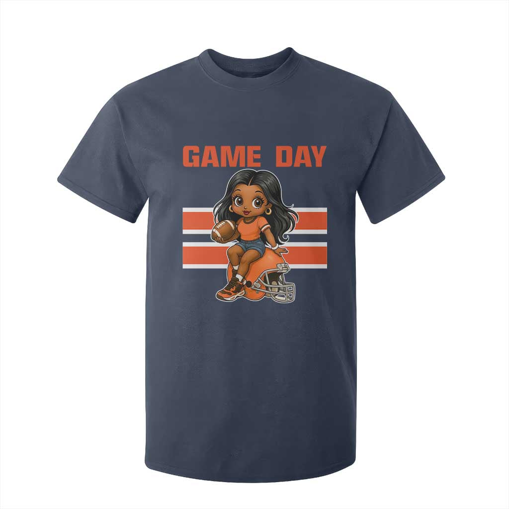 Funny Game Day Cute Girl T Shirt For Kid Midwest Football Player Gift TS12 Navy Print Your Wear