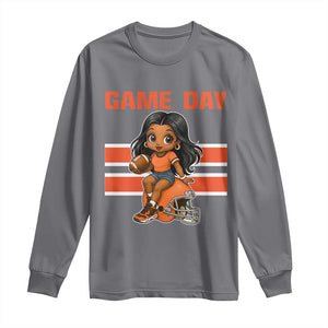 Funny Game Day Cute Girl Long Sleeve Shirt Midwest Football Player Gift TS12 Charcoal Print Your Wear