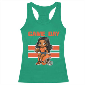 Funny Game Day Cute Girl Racerback Tank Top Midwest Football Player Gift TS12 Irish Green Print Your Wear