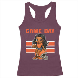 Funny Game Day Cute Girl Racerback Tank Top Midwest Football Player Gift TS12 Maroon Print Your Wear