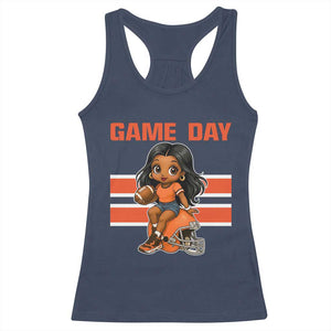 Funny Game Day Cute Girl Racerback Tank Top Midwest Football Player Gift TS12 Navy Print Your Wear