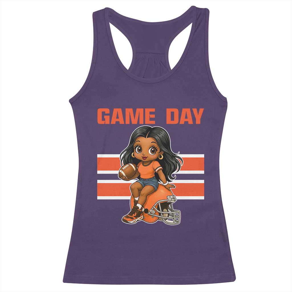 Funny Game Day Cute Girl Racerback Tank Top Midwest Football Player Gift TS12 Purple Print Your Wear