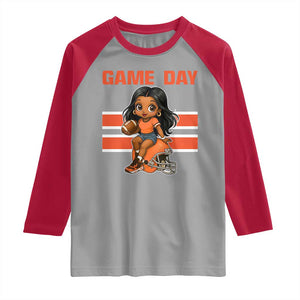 Funny Game Day Cute Girl Raglan Shirt Midwest Football Player Gift TS12 Sport Gray Red Print Your Wear