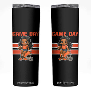 Funny Game Day Cute Girl Skinny Tumbler Midwest Football Player Gift TS12 Black Print Your Wear