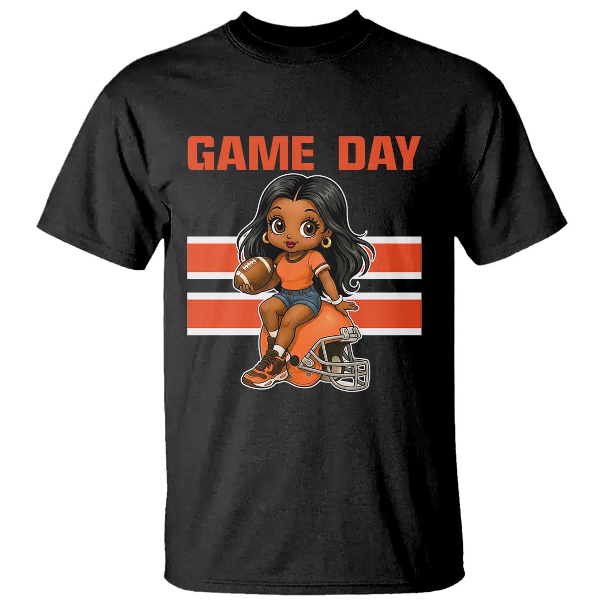 Funny Game Day Cute Girl T Shirt Midwest Football Player Gift TS12 Black Print Your Wear