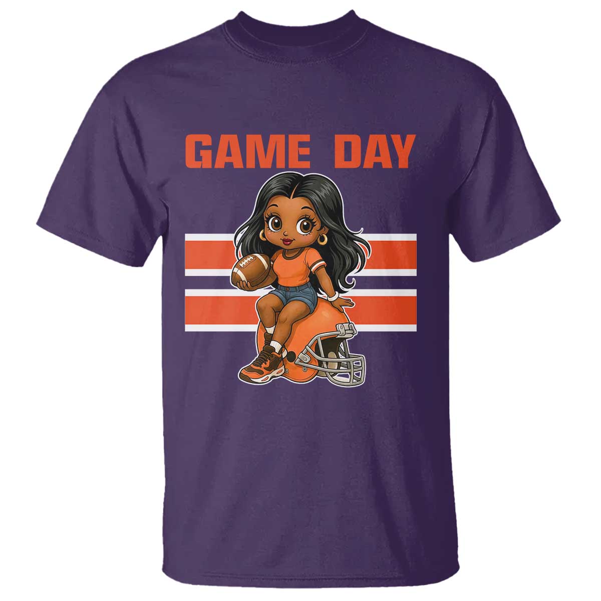 Funny Game Day Cute Girl T Shirt Midwest Football Player Gift TS12 Purple Print Your Wear