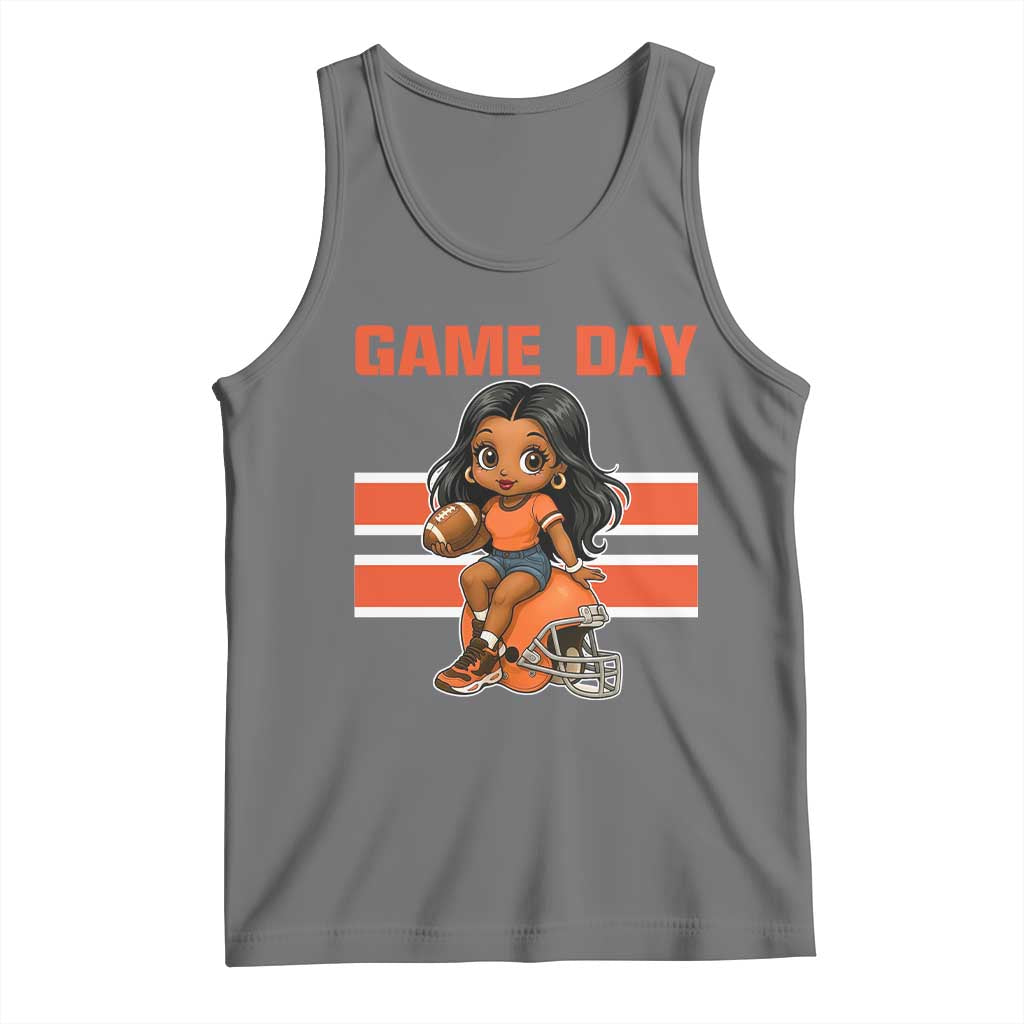 Funny Game Day Cute Girl Tank Top Midwest Football Player Gift TS12 Black Heather Print Your Wear