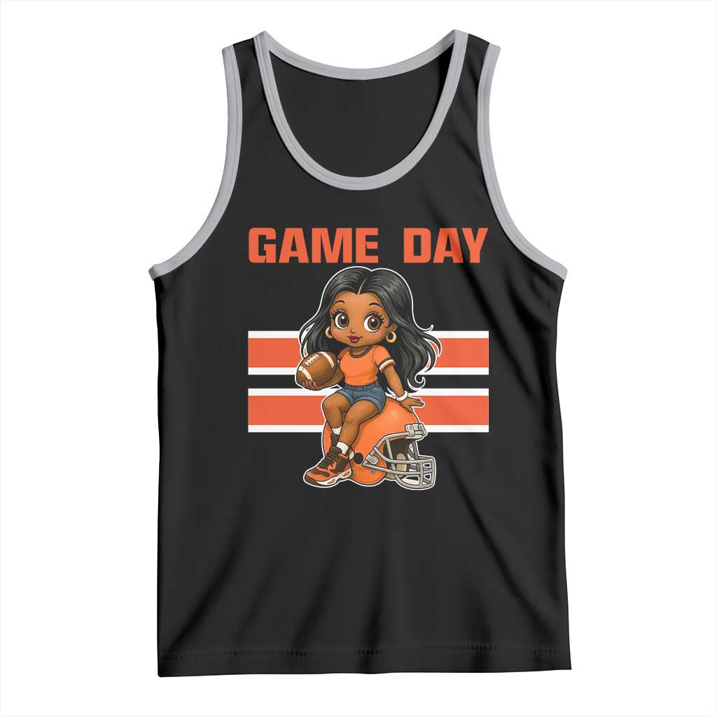 Funny Game Day Cute Girl Tank Top Midwest Football Player Gift TS12 Black Athletic Heather Print Your Wear