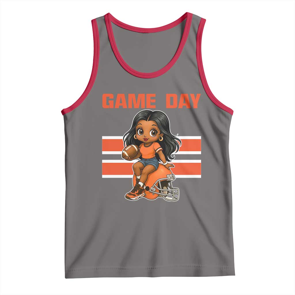Funny Game Day Cute Girl Tank Top Midwest Football Player Gift TS12 Deep Heather Red Print Your Wear