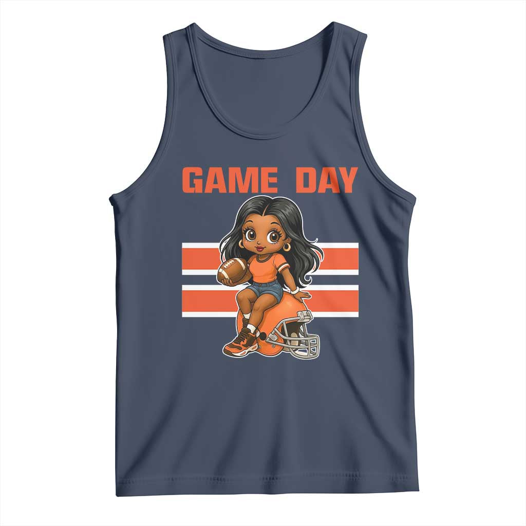Funny Game Day Cute Girl Tank Top Midwest Football Player Gift TS12 Navy Print Your Wear