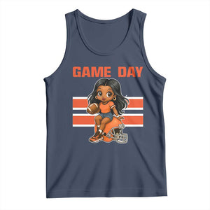 Funny Game Day Cute Girl Tank Top Midwest Football Player Gift TS12 Navy Print Your Wear