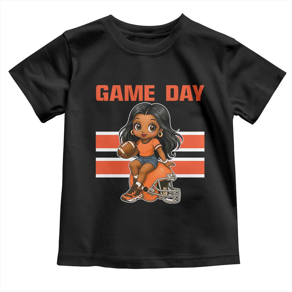 Funny Game Day Cute Girl Toddler T Shirt Midwest Football Player Gift TS12 Black Print Your Wear