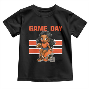 Funny Game Day Cute Girl Toddler T Shirt Midwest Football Player Gift TS12 Black Print Your Wear