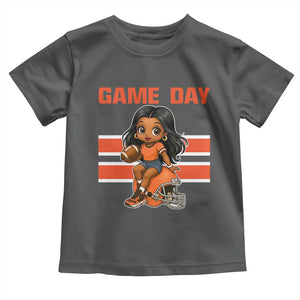 Funny Game Day Cute Girl Toddler T Shirt Midwest Football Player Gift TS12 Dark Heather Print Your Wear