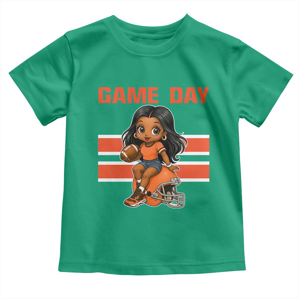 Funny Game Day Cute Girl Toddler T Shirt Midwest Football Player Gift TS12 Irish Green Print Your Wear