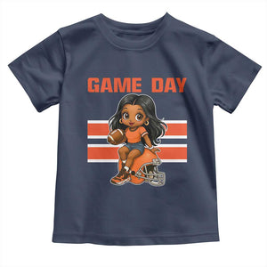 Funny Game Day Cute Girl Toddler T Shirt Midwest Football Player Gift TS12 Navy Print Your Wear