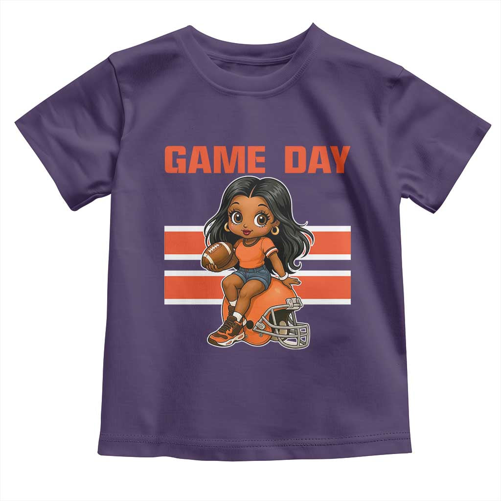 Funny Game Day Cute Girl Toddler T Shirt Midwest Football Player Gift TS12 Purple Print Your Wear