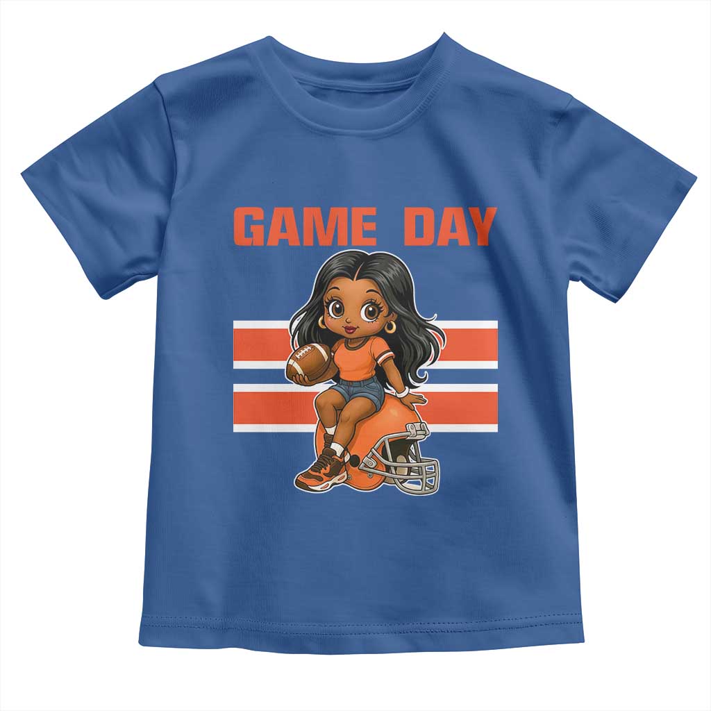 Funny Game Day Cute Girl Toddler T Shirt Midwest Football Player Gift TS12 Royal Blue Print Your Wear
