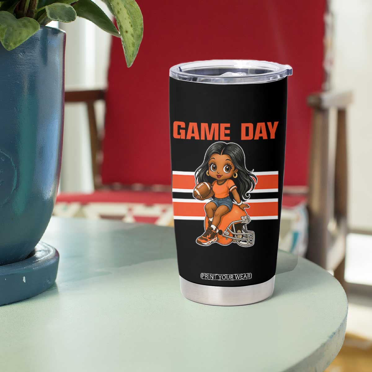 Funny Game Day Cute Girl Tumbler Cup Midwest Football Player Gift TS12 Print Your Wear