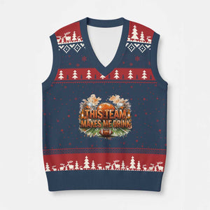 This Team Makes Me Drink V-Neck Knit Sweater Vest CFBB Fan Gift TS12 Navy Red Print Your Wear