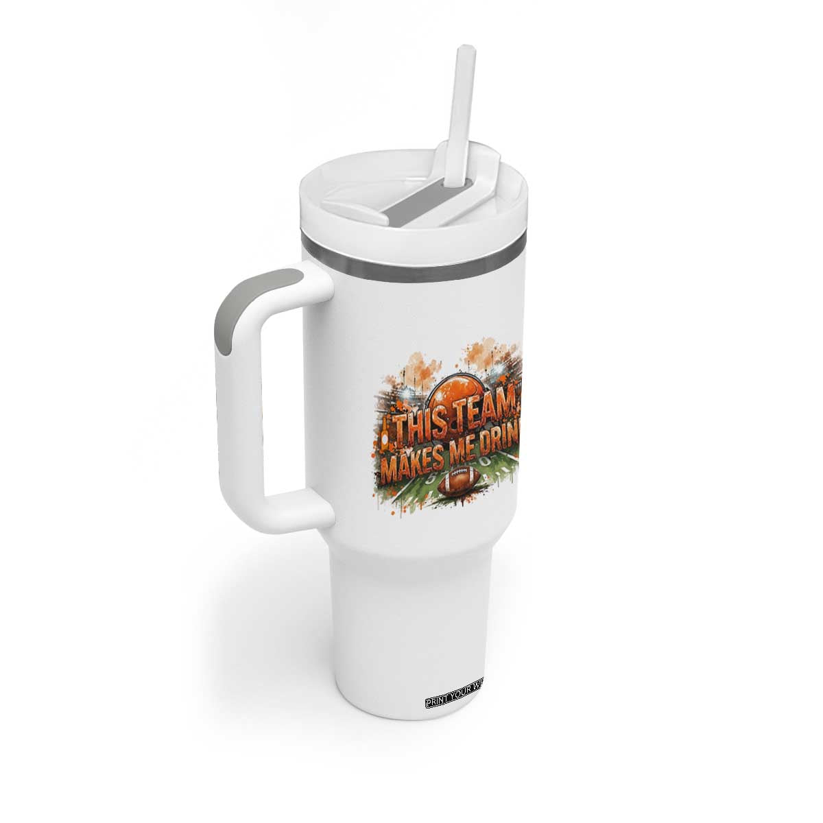 This Team Makes Me Drink Tumbler With Handle CFBB Fan Gift TS12 Print Your Wear