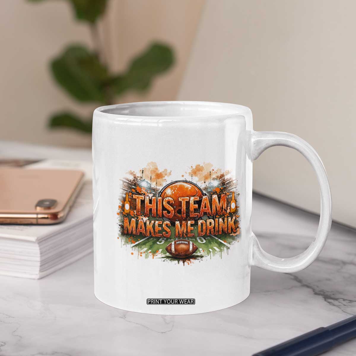 This Team Makes Me Drink Coffee Mug CFBB Fan Gift TS12 Print Your Wear