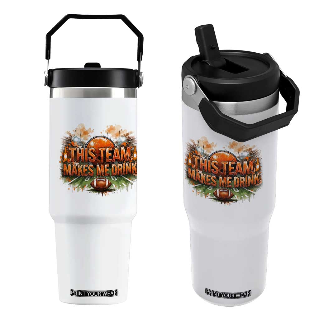 This Team Makes Me Drink Flip Straw Tumbler CFBB Fan Gift TS12 One Size: 30 oz White Print Your Wear
