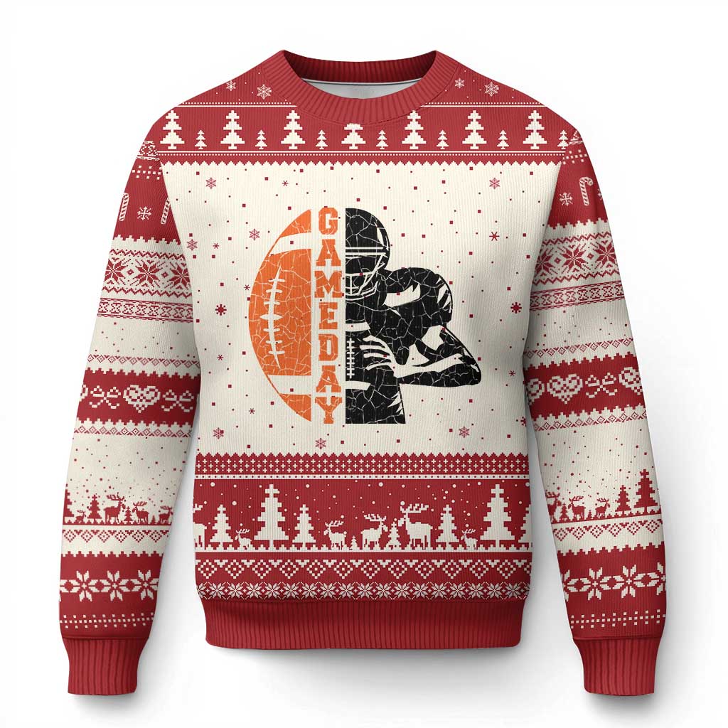 Midwest Football Lover Ugly Christmas Sweater CFBB Fan Gift TS12 Beige Red Print Your Wear