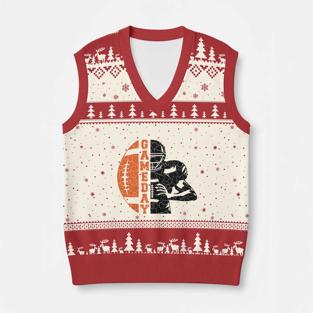 Midwest Football Lover V-Neck Knit Sweater Vest CFBB Fan Gift TS12 Beige Red Print Your Wear