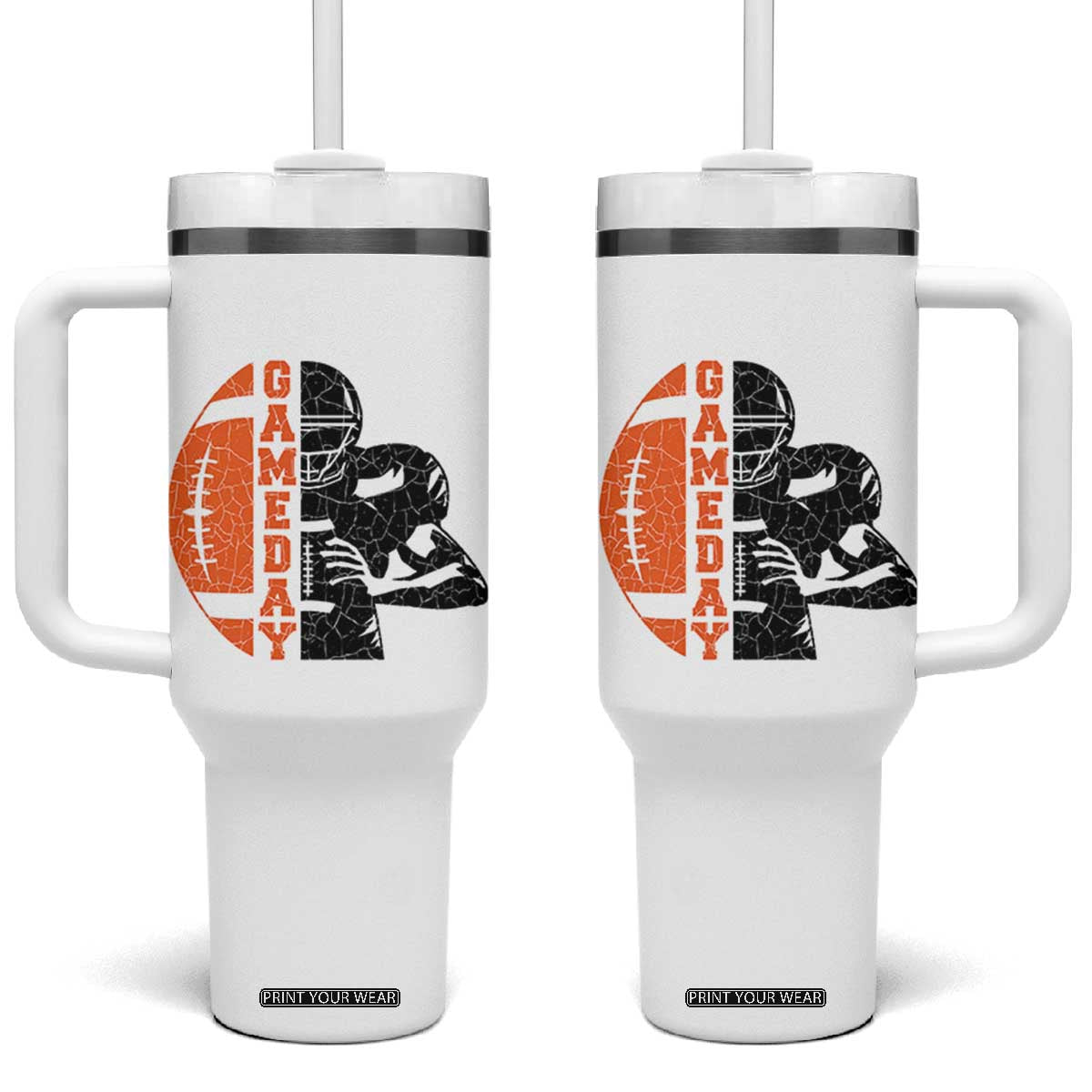Midwest Football Lover Tumbler With Handle CFBB Fan Gift TS12 One Size: 40 oz White Print Your Wear