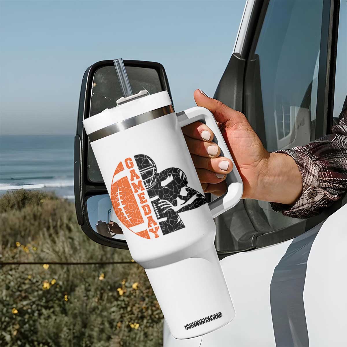 Midwest Football Lover Tumbler With Handle CFBB Fan Gift TS12 Print Your Wear