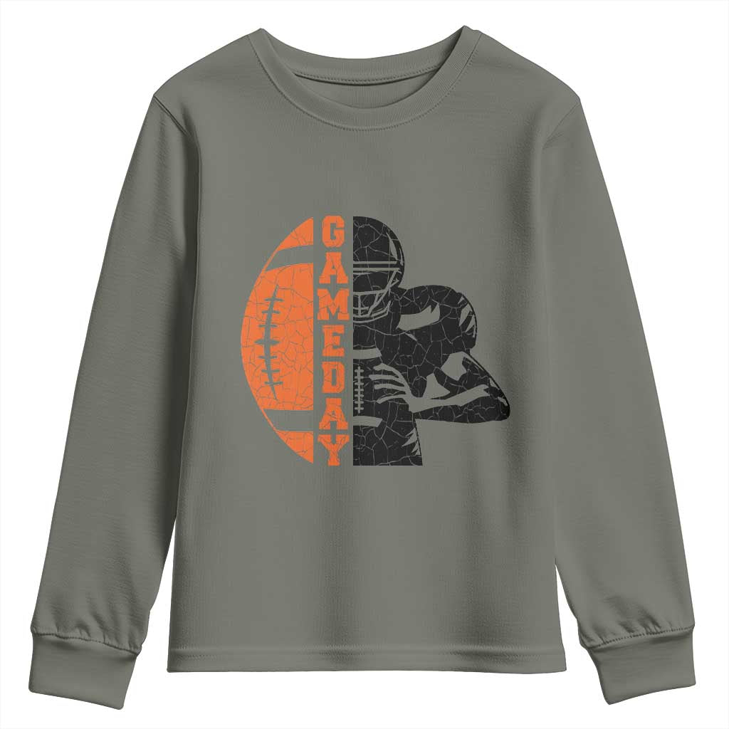 Midwest Football Lover Youth Sweatshirt CFBB Fan Gift TS12 Military Green Print Your Wear